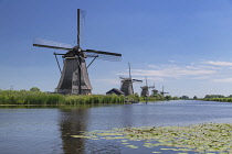 Holland, South Holland Province, Kinderdijk, Some of the village's 19 Windmills built in the 18th century.