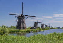 Holland, South Holland Province, Kinderdijk, Some of the village's 19 Windmills built in the 18th century.