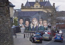 Ireland, North, Derry City, Derry Girls Mural in Orchard Street.