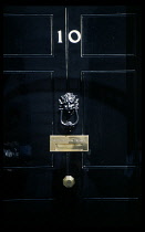 England, London, Detail of door of Number 10 Downing Street residence of the British Prime Minister.