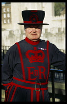 England, London, Beefeater portrait.