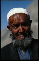 Afghanistan, General, Head and shoulders portrait of Kirghiz man.