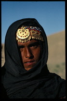 Afghanistan, General, Head and shoulders portrait of young woman from Sulliman Kheil tribe.
