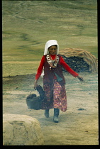 Afghanistan, General, Kirghiz woman fetching water.