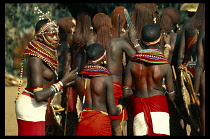 KENYA, Masai women decorated with hair paint.