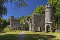 Ireland, County Waterford, Lismore, Ballysaggartmore Towers, another entrance gate lodge to the former home of Anglo Irish landlord, Arthur Keily-Ussher.