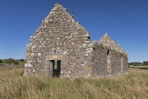 Ireland, County Donegal, Inishowen Peninsula, Culdaff, Clonca monastic site, the 17th century planter's church ruin is believed to have been built on the foundation of an earlier church associated wit...