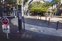 France, Provence-Alps, Cote d'Azur, Antibes Juan-les-Pins, Traffic control rising bollard.