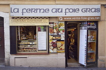 France, Provence-Alps, Cote d'Azur, Antibes, Exterior of shop selling foie gras and sandwiches.