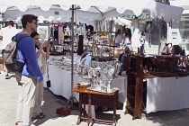 France, Provence-Alps, Cote d'Azur, Antibes, Brocante or 2nd hand market in Place Nationale.