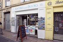 France, Provence-Alps, Cote d'Azur, Antibes, Book store selling English language publications in the old town.