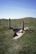 Scotland, Outer Hebrides, Isle of Lewis, Gateway showing pathway erosion.
