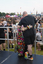 England, Hampshire, Portsmouth, Crowds gathered on the seafront lawns for Pride Celebrations, 10th June 2023.