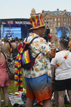 England, Hampshire, Portsmouth, Crowds gathered on the seafront lawns for Pride Celebrations, 10th June 2023.