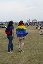 England, Hampshire, Portsmouth, Crowds gathered on the seafront lawns for Pride Celebrations, 10th June 2023.