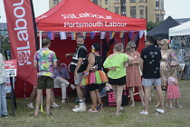 England, Hampshire, Portsmouth, Crowds gathered on the seafront lawns for Pride Celebrations, 10th June 2023.