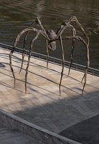 Spain, Basque Country, Bilbao, Guggenheim Museum area, Maman is a bronze, stainless steel, and marble sculpture of a spider by the artist Louise Bourgeois in praise of her mother..