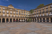 Spain, Basque Country, Bilbao, Plaza Nueva, Monumental square in the Neoclassical style dating from 1812.