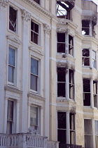 England, East Sussex, Brighton, Royal Albion seafront hotel gutted by fire awaiting demolition.