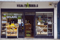 England, East Sussex, Brighton, Hove, Western Road, Exterior fo Health Rebels Organic Health Food Store.