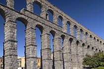 Spain, Castile and Leon, Segovia, Aqueduct of Segovia, a Roman aqueduct with 167 arches built around the first century AD to channel water from springs in the mountains 17 kilometres away to the city'...