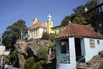 Wales, Gwynedd, Portmeirion, Italianate resort village designed and constructed by Sir Clough Williiams-Ellis between 1925 and 1975 and used as the film set for The Prisoner.