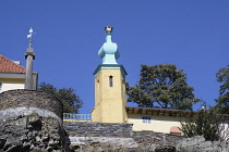 Wales, Gwynedd, Portmeirion, Italianate resort village designed and constructed by Sir Clough Williiams-Ellis between 1925 and 1975 and used as the film set for The Prisoner.