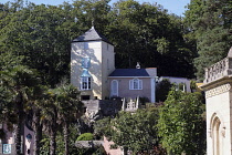 Wales, Gwynedd, Portmeirion, Italianate resort village designed and constructed by Sir Clough Williiams-Ellis between 1925 and 1975 and used as the film set for The Prisoner.