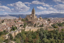 Spain, Castile, Segovia, Segovia Cathedral is a Gothic-style Roman Catholic cathedral located in the Plaza Mayor of the city, dedicated to the Virgin Mary, it was built in the Flamboyant Gothic style...