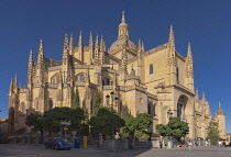 Spain, Castile, Segovia, Segovia Cathedral is a Gothic-style Roman Catholic cathedral located in the Plaza Mayor of the city, dedicated to the Virgin Mary, it was built in the Flamboyant Gothic style...