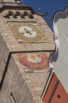 Austria, Tyrol, Innsbruck, Altstadt, Stadtturm or City Tower built between 1442 and 1450 as an observation point for sentries and which was part of the City Hall.