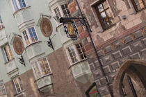 Austria, Tyrol, Innsbruck, another colourful streetscape in the Altstadt.