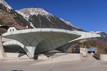 Austria, Tyrol, Innsbruck, Hungerburgbahn funicular station designed by Zaha Hadid and opened in 2007.