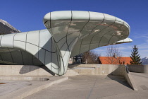 Austria, Tyrol, Innsbruck, Hungerburgbahn funicular station designed by Zaha Hadid and opened in 2007.