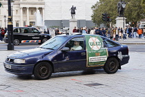 England, London, Trafalgar Square ULEZ Protest.