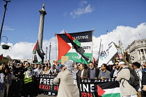 England, London, Trafalgar Square, Pro Palestine protesters march, 15 October 2023.