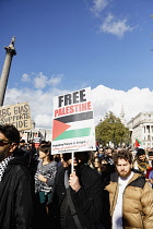 England, London, Trafalgar Square, Pro Palestine protesters march, 15 October 2023.