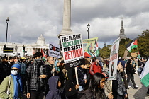 England, London, Trafalgar Square, Pro Palestine protesters march, 15 October 2023.