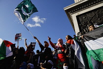 England, London, Trafalgar Square, Pro Palestine protesters march, 15 October 2023.