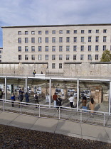 Germany, Berlin, Niederkirchnerstrasse, Topography of Terror, Modern center on the site of the former Gestapo headquarters, documenting the horrors of Nazism.