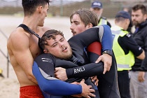 England, East Sussex, Camber Sands, Volunteers taking part in combined services rescue and recovery operation involving the emergency services. 28th September 2023.