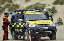 England, East Sussex, Camber Sands, Volunteers taking part in combined services rescue and recovery operation involving the emergency services. 28th September 2023.