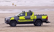 England, East Sussex, Camber Sands, Volunteers taking part in combined services rescue and recovery operation involving the emergency services. 28th September 2023.