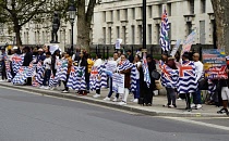 England, London, Westminster, Whitehall, Demonstration about Government policies on Chagos Islands.