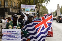 England, London, Westminster, Whitehall, Demonstration about Government policies on Chagos Islands.