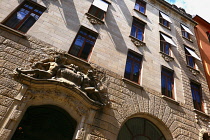 Sweden, Stockholm, Apartment building facade.