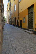 Sweden, Stockholm, The Old Town narrow street.