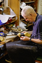 England, Yorkshire, Hebden Bridge, last traditional wooden clog makers in the UK.