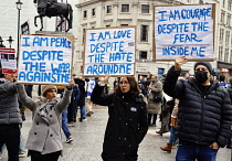 England, London, Whitehall, Anti-semitism rally, Pro-Israel supporters fill the streets around Whitehall, 26th November 2023.