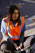 England, London, Whitehall, Just Stop Oil march and rally, protesters we arrested for stopping the traffic outside Downing Street, 23rd November 2023.